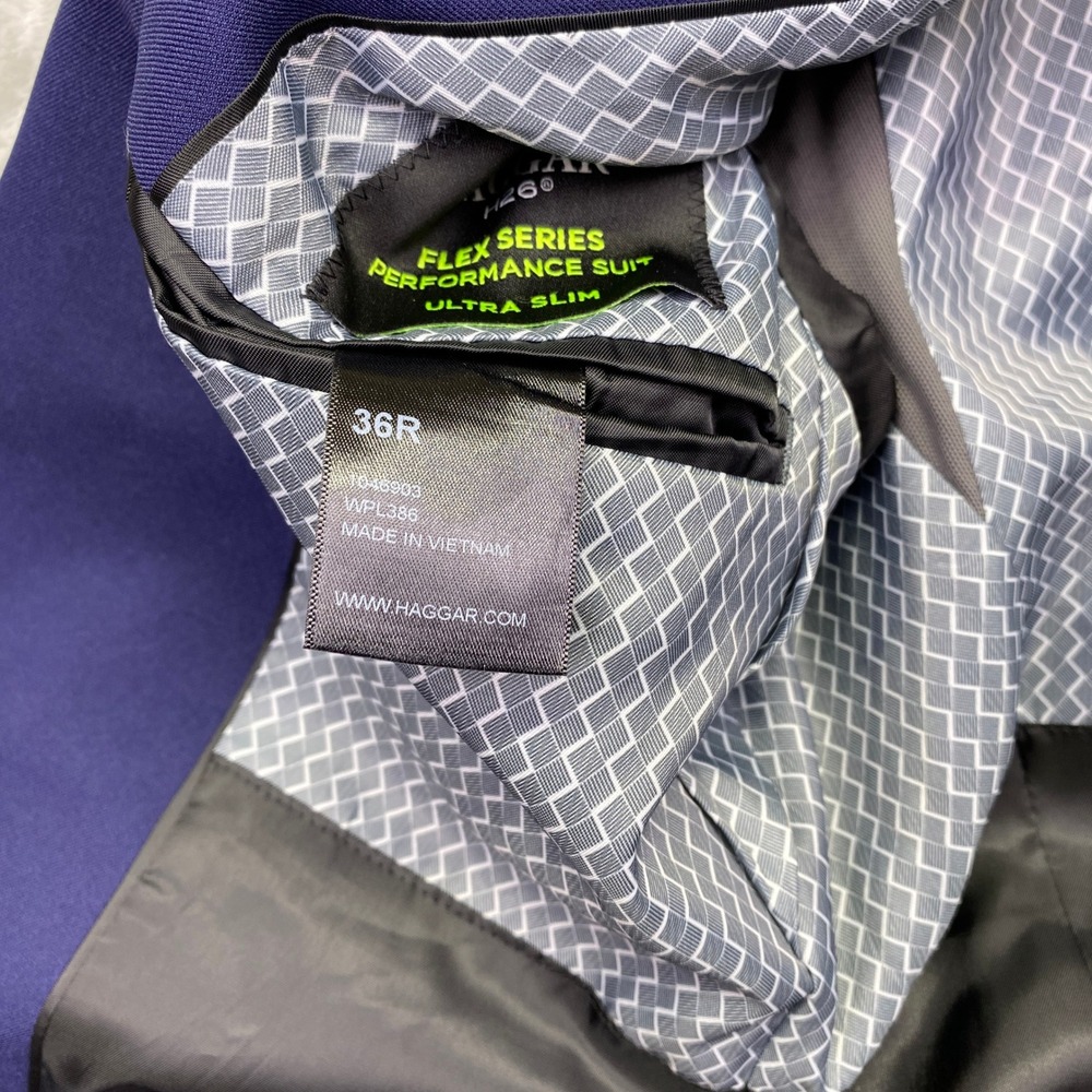 Haggar H26 Ultra Slim Flex Series Blazer Men 36R Blue Performance Suit‎ Jacket - Picture 6 of 15